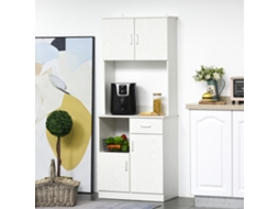 Armário Auxiliar de Cozinha S/MARCA, com 3 portas, prateleira ajustável, gaveta, 71x41x178cm, branco