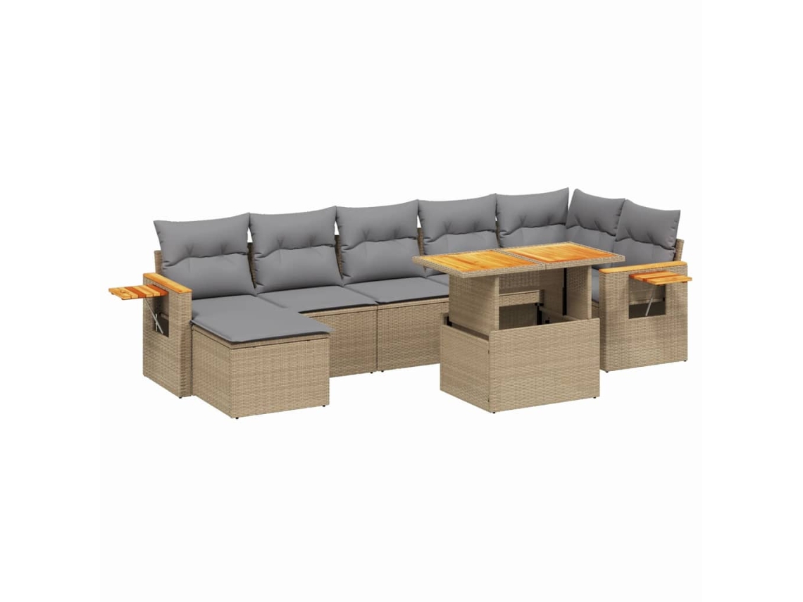 Garden Sofa Set, Garden Sofa Sets Vidaxl Bege Rattan / Vime (n/a)