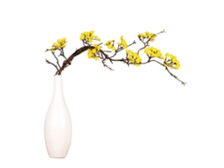 Ramos de Cerejeira Zen para Decoração de Casa, Amarelo, 1 Ramo LAXISCREED
