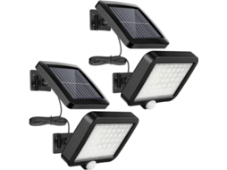 2 Pacotes De Luzes Solares Externas Led Com Sensor De Movimento, Ip65, 120 Iluminação, 56 Leds, Classe Energética A++
