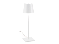 Poldina Candeeiro De Mesa Branco Con Cabo 230v Led Regulável 11x38 Cm - Design Moderno Em Alumínio