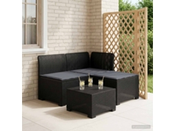 Vidaxl Sofá De Jardim 3 Lugares Com Almofadas Visual Rattan Pp