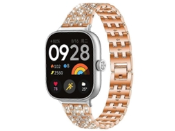Pulseira De Metal Com Cinco Contas E Diamantes Da Xdfind Para Xiaomi Smart Band 9 Pro/8 Pro/redmi Watch 5/4