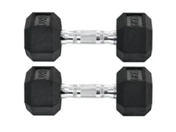 Conjunto de Halteres 2x6kg com Barra de Conexão Metálica e Cabeça Hexagonal para Treinamento em Casa Preto e Prata Ge