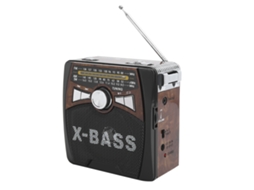Radio Portátil Banda Completa Fm Am Sw com Antena Telescópica e Reprodutor Usb S/MARCA