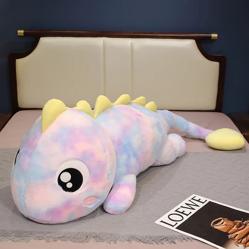 Brinquedo de Pelúcia Gigante de Dinossauro Fofo, Travesseiro/almofada de Cama Super Macio MDUG (roxo 80cm)
