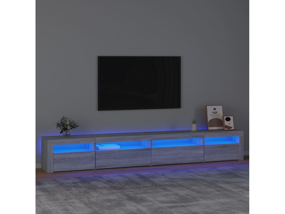 Vidaxl Móvel de Tv com Luzes Led 270x35x40 Cm Sonoma Cinza