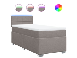 Box Spring Bed, Box Spring Beds Vidaxl Cinzento-acastanhado Tecido (90 X 190 Cm)