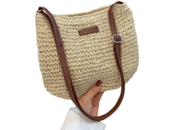 2026altiro-bolsa De Ombro Feminina De Palha Verão Moda Trançada Transversal All-match Bolsa De Praia Bege