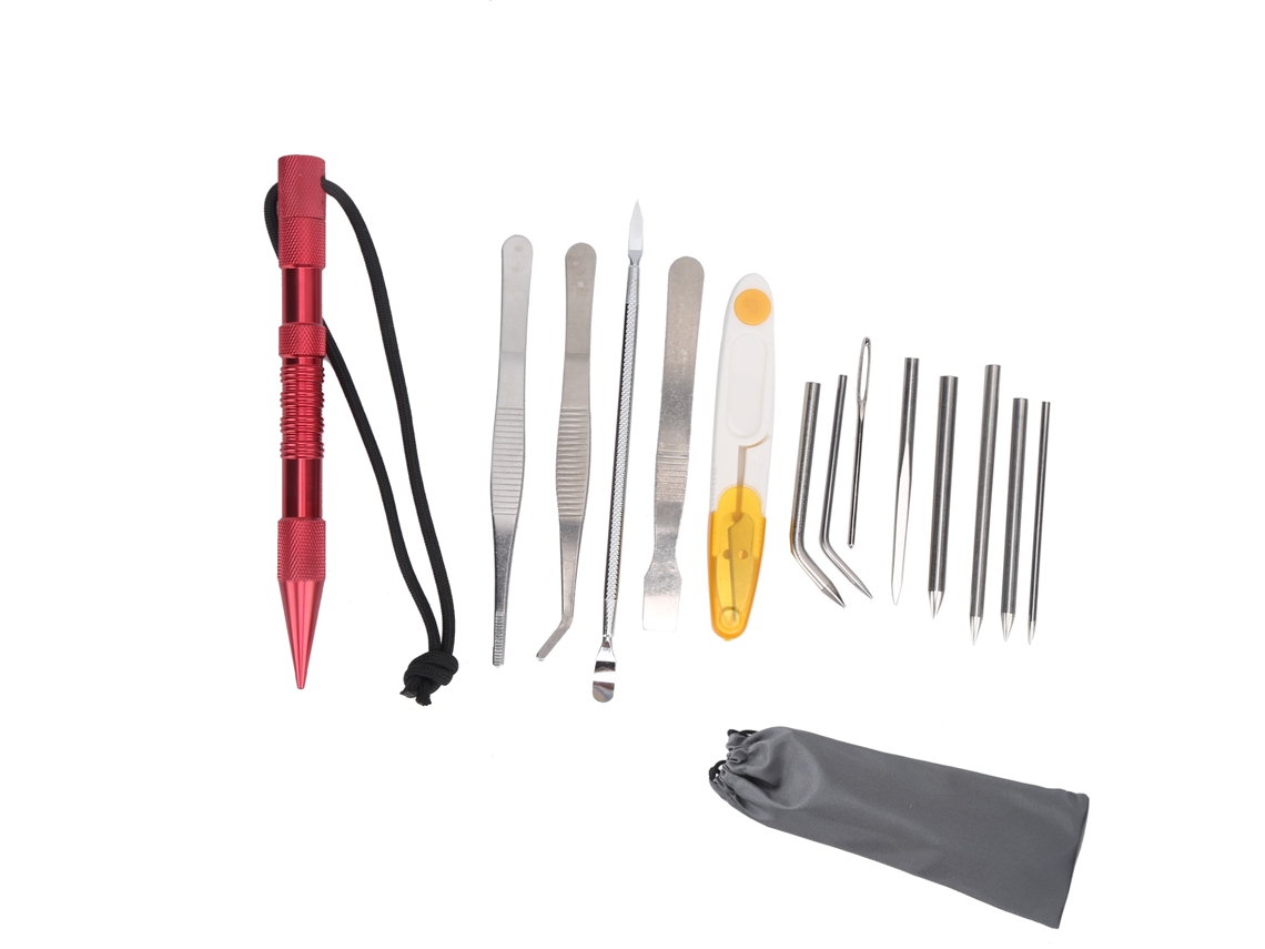 Rebe-14 Peças/conjunto De Agulhas De Paracord Ferramentas De Costura Para Pulseiras Kit Diy Vermelho