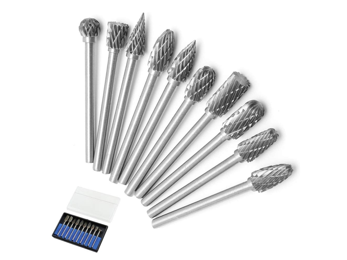 Lote De 10 Fresas Rotativas De Carboneto De Tungstênio Para Dremel Perfuração E Polimento De Metais Btforus