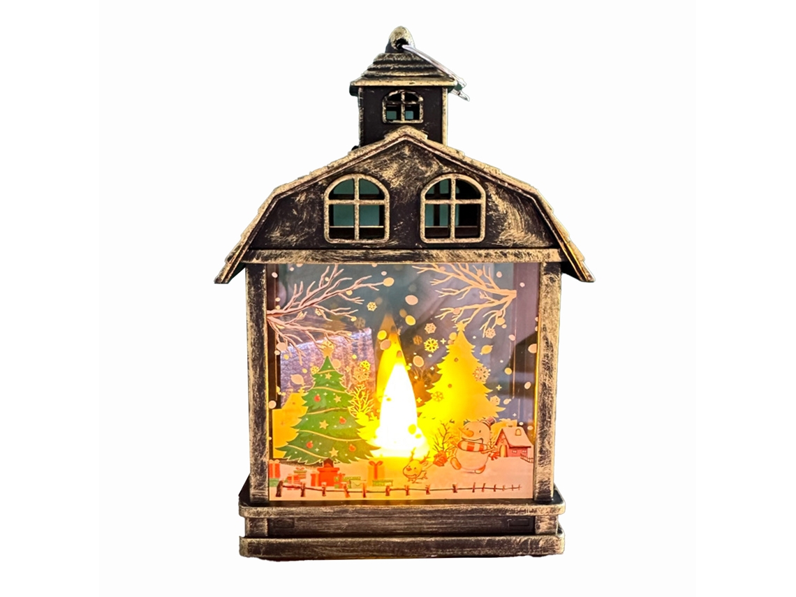 Ornamento de Natal de Bronze Vintage com Luz Led para Árvore de Natal LAXISCREED