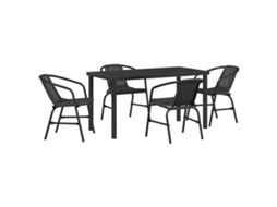 Conjunto de Jantar para Jardim 5 Pcs Preto Aço Revestido a Pó MAISON EXCLUSIVE