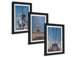 Composição De Quadros Vistas De Edifícios De Cidades Ao Redor Do Mundo Espelharte (3 Peças 20x30 Cm)