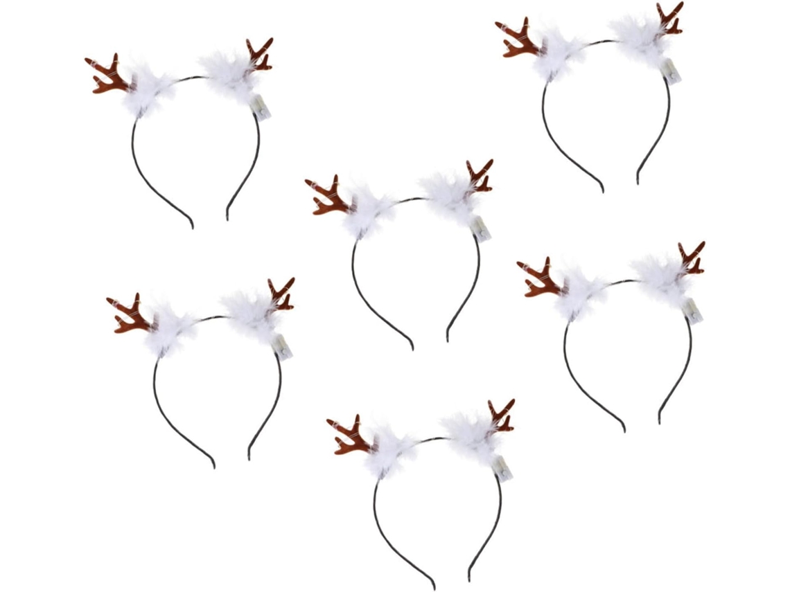 Nuobesty De 6 Peças De Faixas Elásticas Criativas E Tiara Com Luzes - Acessório De Cabelo Chique E Brilhante