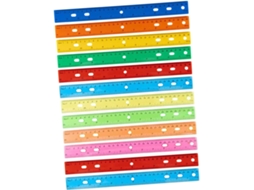 Conjunto De 12 Réguas De Plástico Coloridas Para Medição, Ideais Para