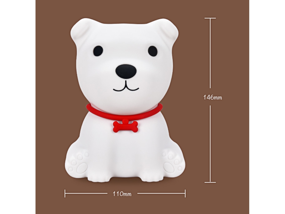 Luz Noite Recarregável Silicone Lâmpada de Cachorro para Crianças NEVEANCE