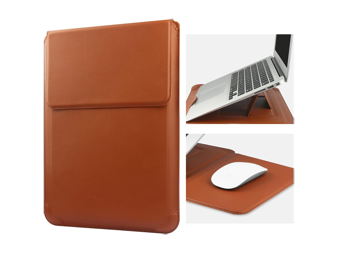 Saco De Couro Para Computador Portátil Com Suporte, Compatível Com Computadores Portáteis De 15 A 16 Bolsas, 39 X 28 Cm