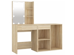 Led Dressing Table With Cabinet, Led Dressing Tables With Cabinets Vidaxl Marrom Madeira Processada (n/a)