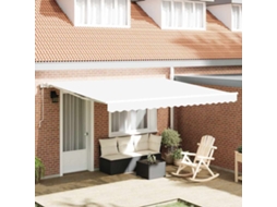Vidaxl Toldo Retrátil Branco 400 × 350 Cm Tecido E Alumínio