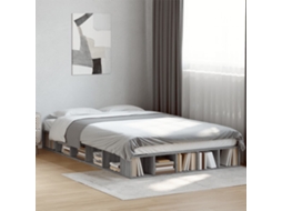 Estrutura Cama 140x190 Cm Derivados De Madeira Cinzento Sonoma