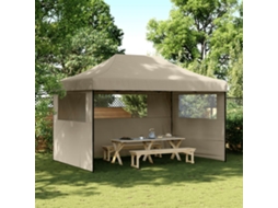 Tenda P/ Festas Pop-up Dobrável C/ 3 Paredes Cinza-acastanhado