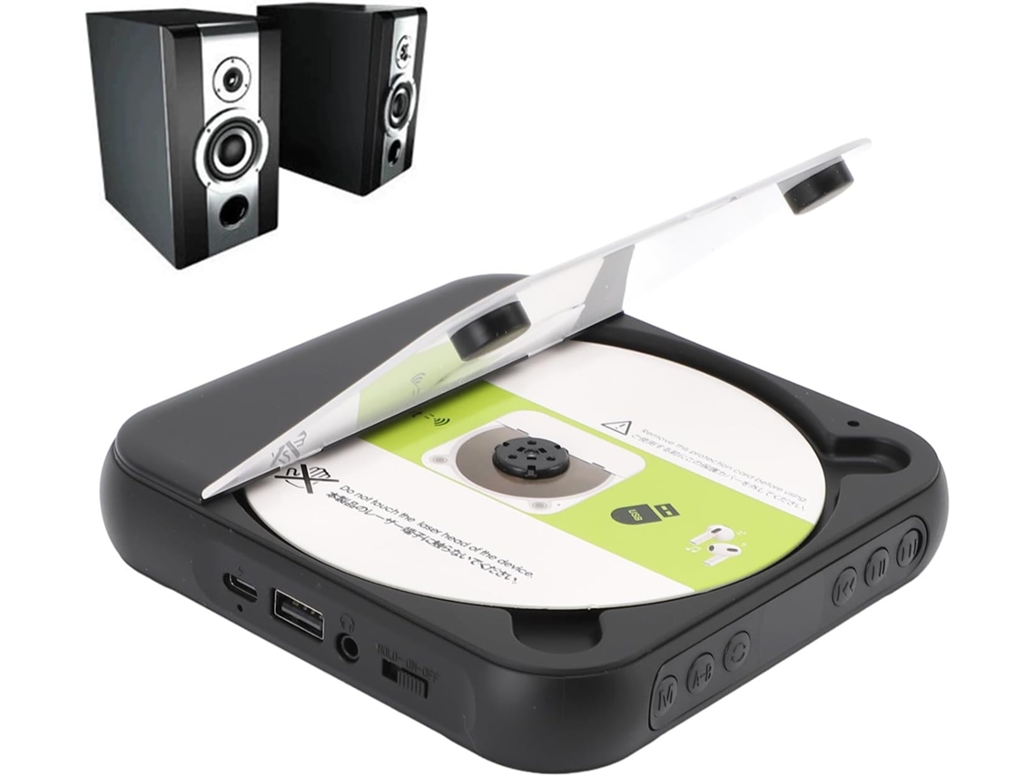 Leitor Cd Portátil Com Fones De Ouvido Bluetooth 5.3, Bateria Recarregável De 2000 Mah, 12 Horas De Reprodução