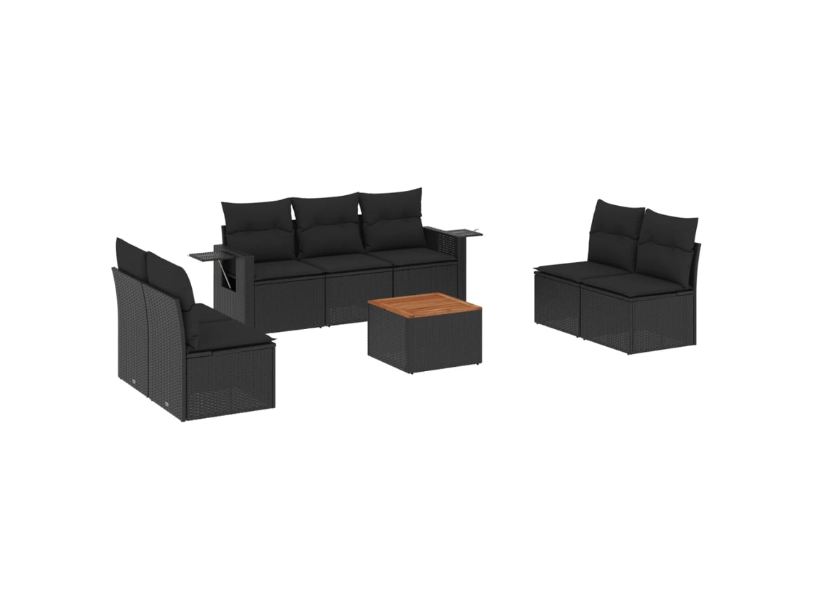 Garden Sofa Set, Garden Sofa Sets Vidaxl Preto Rattan / Vime (n/a)