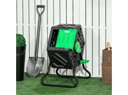 Composteira De Jardim Bac Composteur Pour Jardin Rotatif 360° En Polypropylène 65 L 24 Trous 60 X 49 X 77 Cm Noir