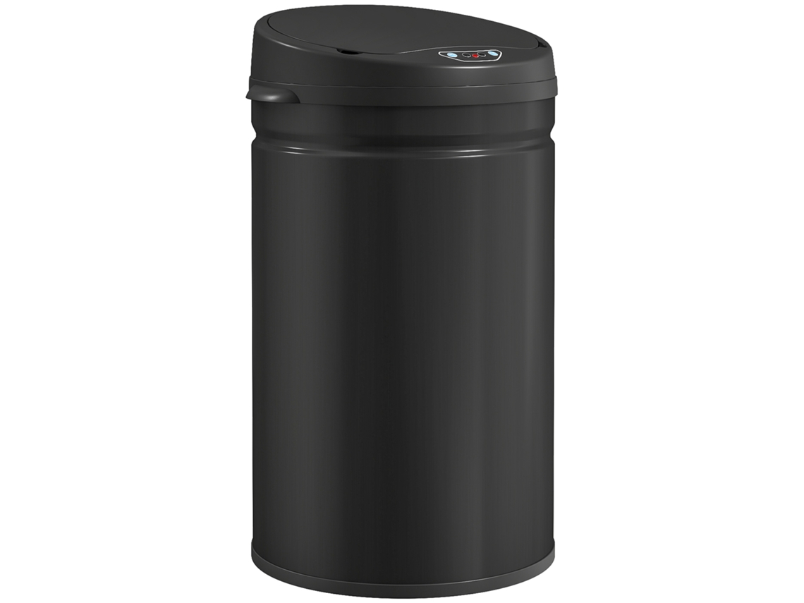 Lixeira Automática de Cozinha Sensor Infravermelho 30 L Fechamento Automático Aço Inoxidável Preto Anti impressão Digital Ge