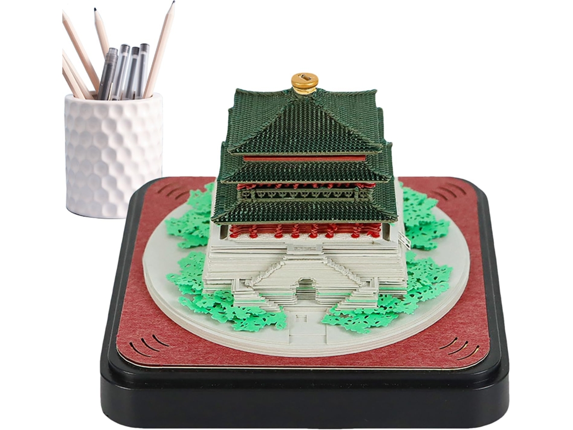 Bloco De Notas– Calendário De Mesa Criativo Em Papel Entalhado, Torre Do Relógio,, 190 Folhas De Arte