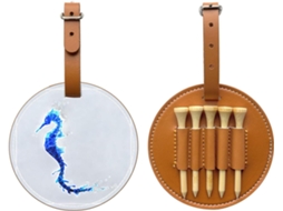 Bolsa Preta Abstrata com Estampa de Cavalo Marinho para Tees de Golfe S/MARCA