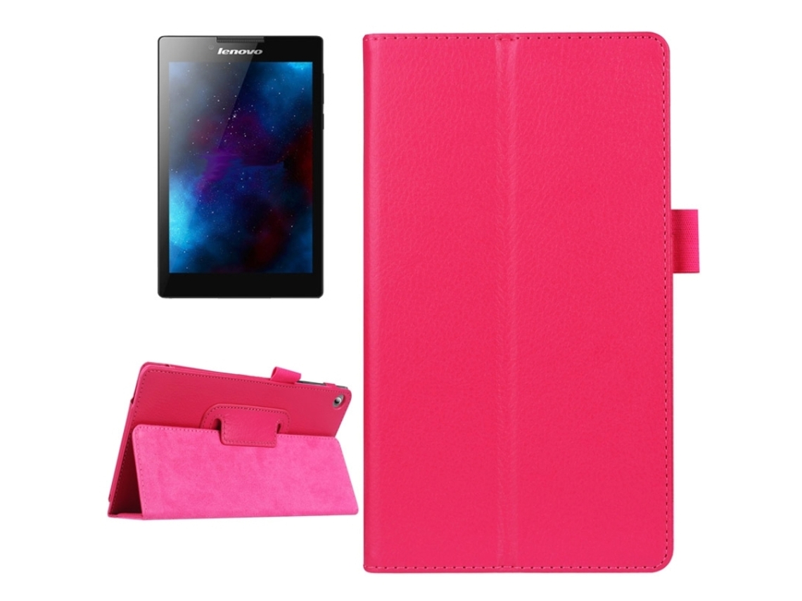 Capa‑flip Horizontal De Couro Textura Lichia, Cor Sólida Halinuia E Suporte Duplo Para Lenovo Tab 2 A7‑20f