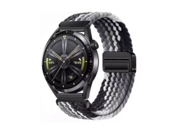 Pulseira GT6 em Nylon Trançado com Data Magnética, Compatível com Huawei Watch 5, Samsung Watch 7, Xiaomi S4 e Garmin.