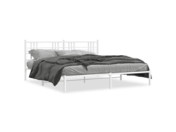Bed Frame, Bed Frames Vidaxl Branco Aço (183 X 213 Cm)