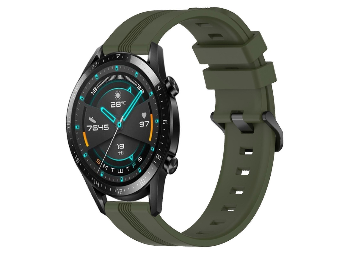 Pulseira De Silicone Listrada Côncava Para Relógio Huawei Gt2 46mm 22mm