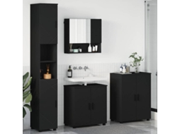 Vidaxl Conjunto De Móveis Para Banheiro 4 Unid. Preto 61 X 35 X 64 Cm