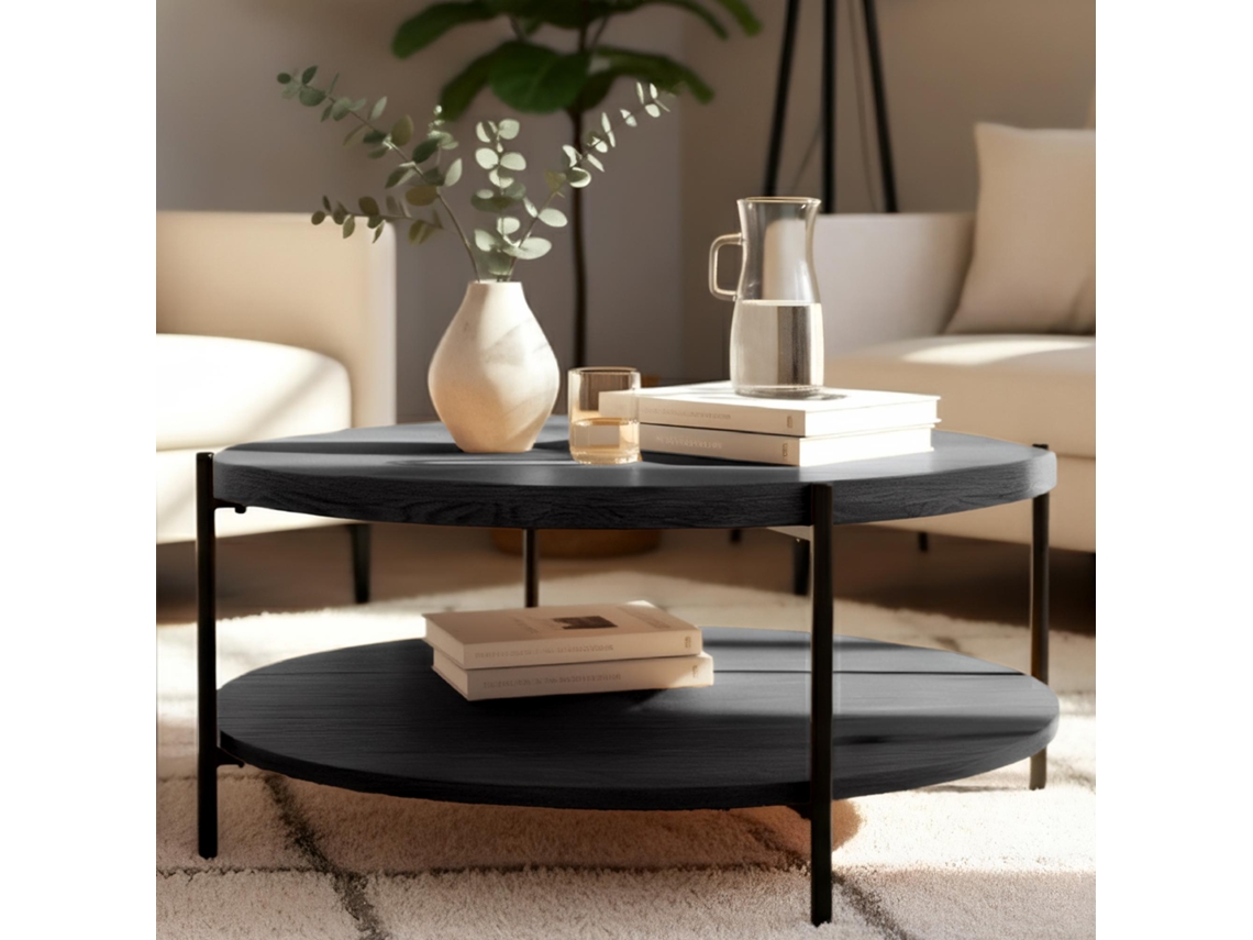 Mesa De Centro Edduma Cinza Ø 80 Cm