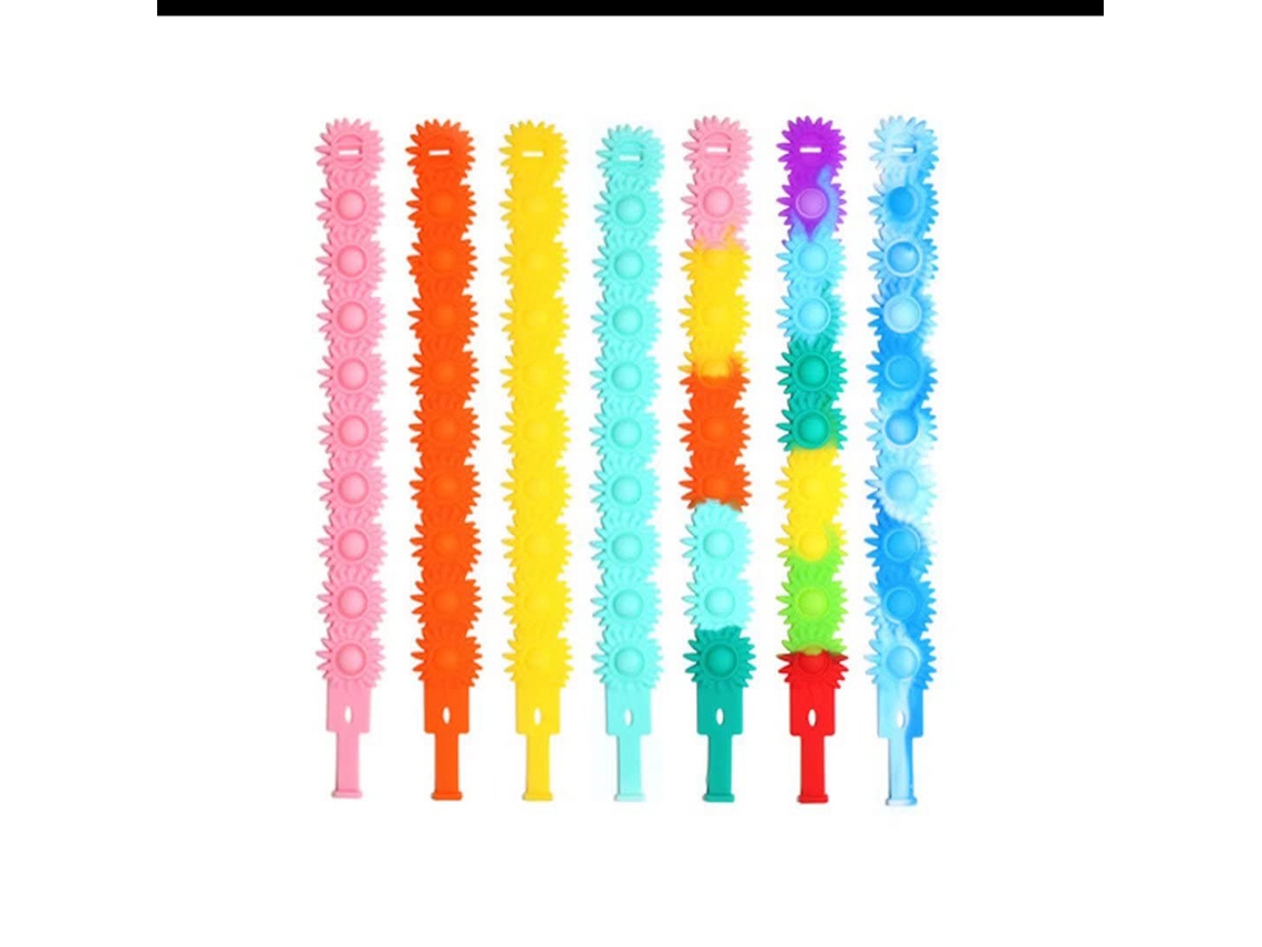 Mali pulseira Sensorial de Silicone com Bolhas para Pressão, Brinquedo de Descompressão para Crianças e Adultos