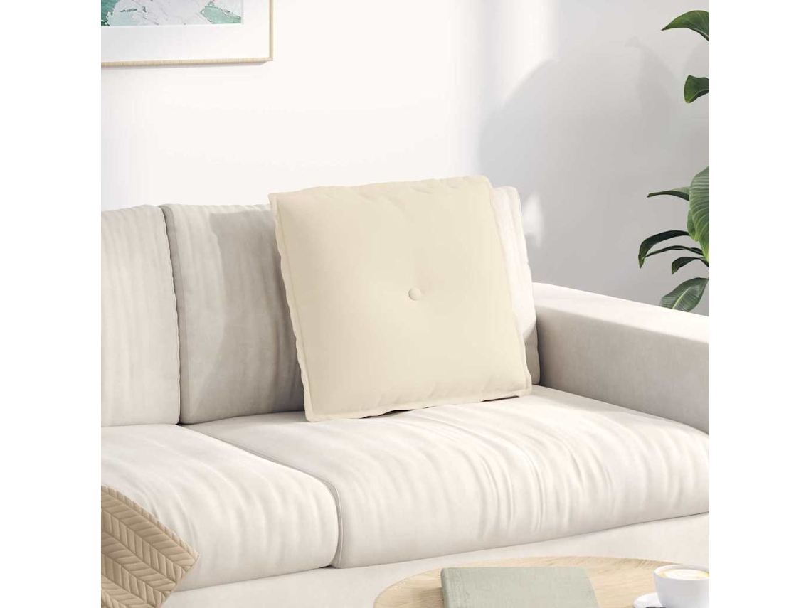 Vidaxl Travesseiro Para Costas Bege 50 X 45 Cm Tecido De Microfibra