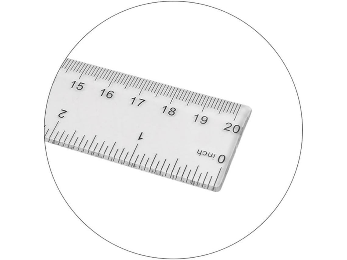 Conjunto De 16 Réguas Retas Plástico Transparente Homoyoyo 20 Cm, Ferramenta Medição Precisa E