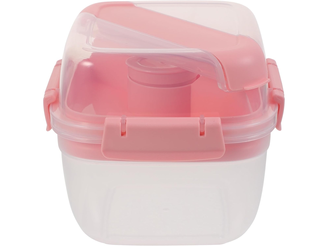 Marmita Bento De Plástico Com Dupla Camada, Compartimentos, Grande Capacidade, Fácil De Transportar E Com Função