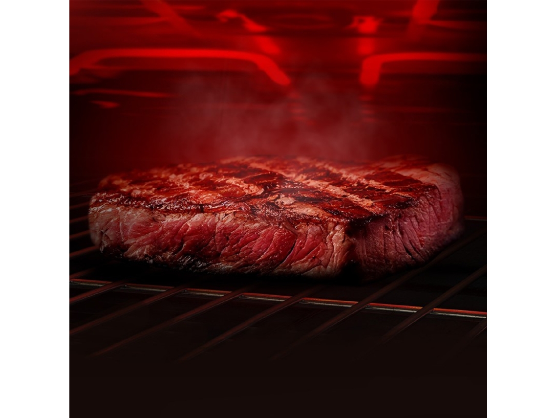 Cecotec Forno de encastre multifunções Glass White Steak Master 72 l de capacidade, 13 funções com Pizza Master, Modo ECO e Descongelar, temporizador