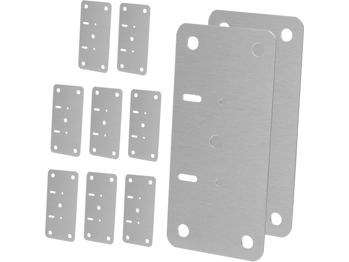 Conjunto De 10 Placas Aço Inoxidável Para Reparo Dobradiças Portas