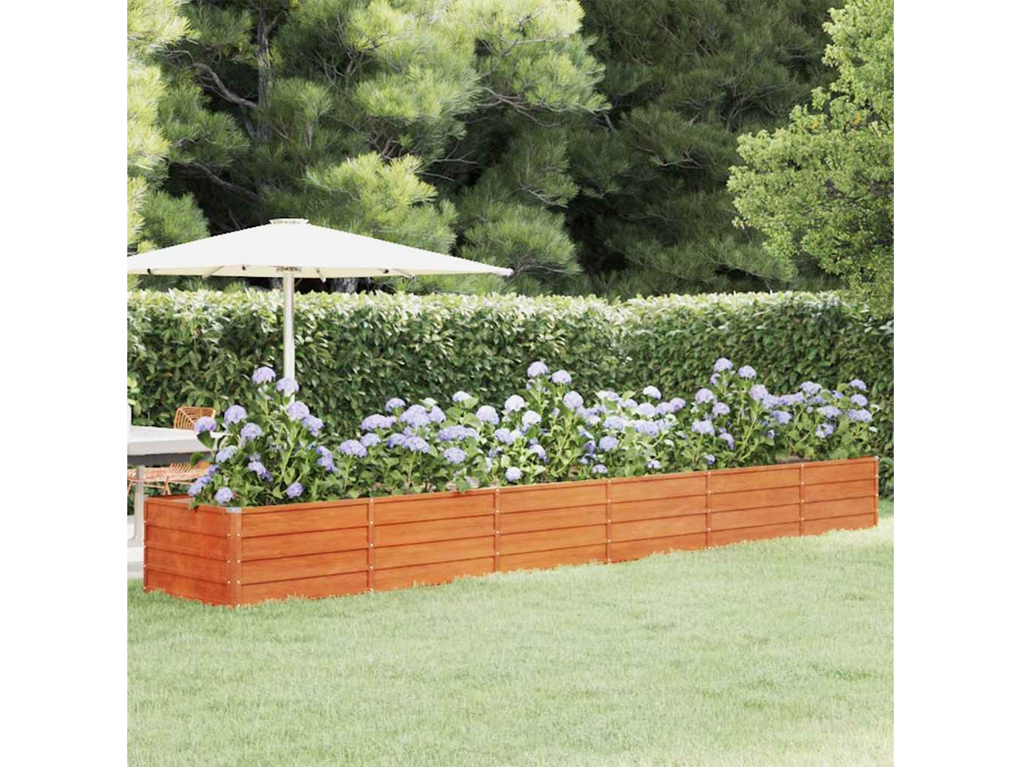 Vidaxl Canteiro De Jardim 480x80x45 Cm Aço Corten Cor Enferrujado
