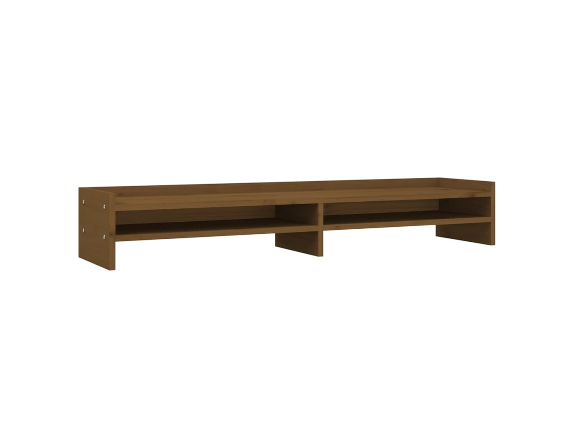 Suporte para Monitor VIDAXL 100x24x16 cm pinho maciço castanho mel