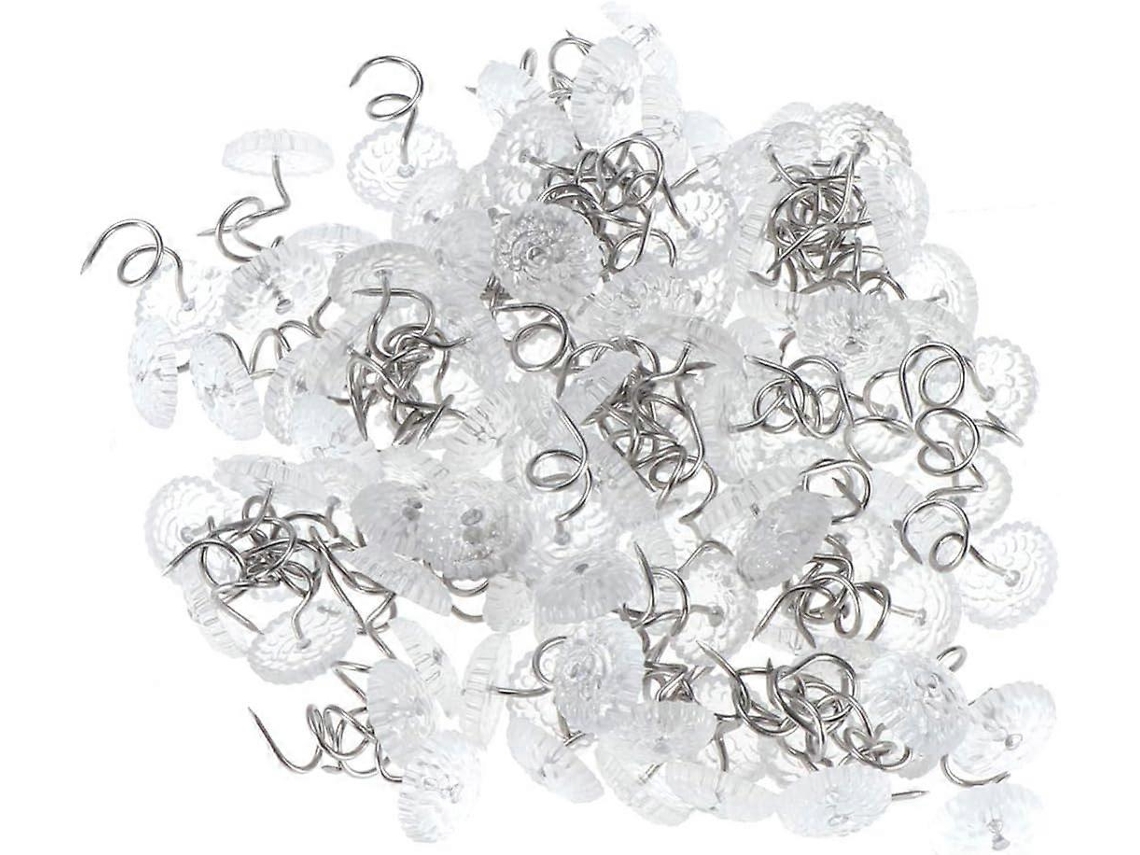 Rebe 100 Clips de Hoja de Cama de Pins Giratorios Con Cabezas Transparentes para Sujetar Fundas Y Mantas