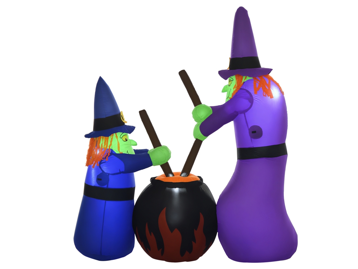 Caldeirão Bruxa Halloween Inflável Com Led