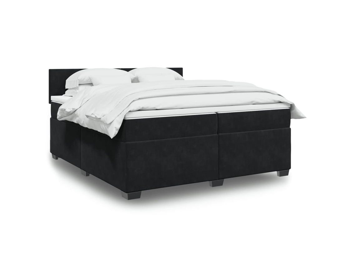 Vidaxl Cama Com Molas/colchão 200x200 Cm Veludo Preto