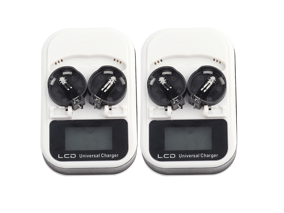 Carregador recarregável com tela LCD e pano para baterias de lítio tipo botão Lir2016 Lir2025 Lir2032 (2 unidades)
